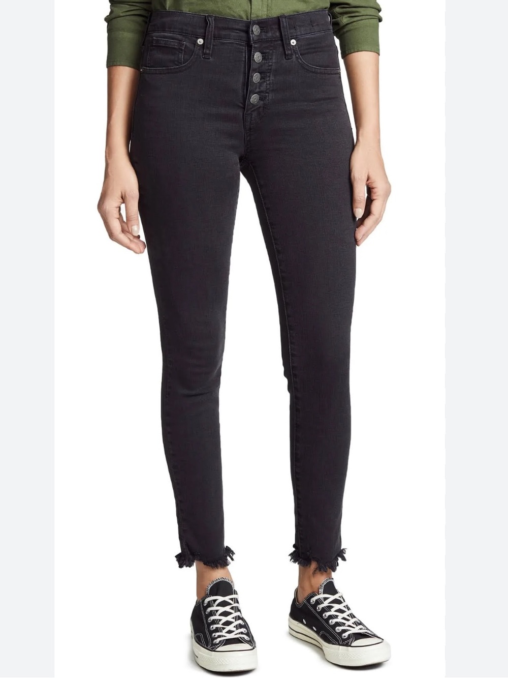 Madewell Jeans Black Denim Skinny with Button Fly Women’s Size 29